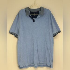Banana Republic Light Blue Polo with Striped Jacquard Rib Collar size XL men’s